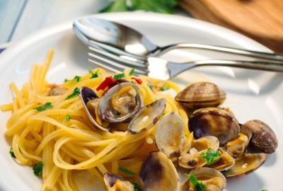 Spaghetti z małżami