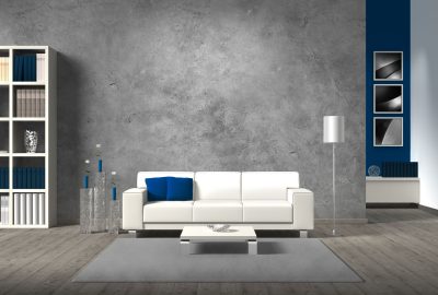 W stylu loft Betonowe wnętrze