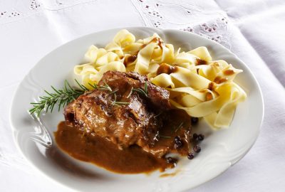 Makaron z królikiem